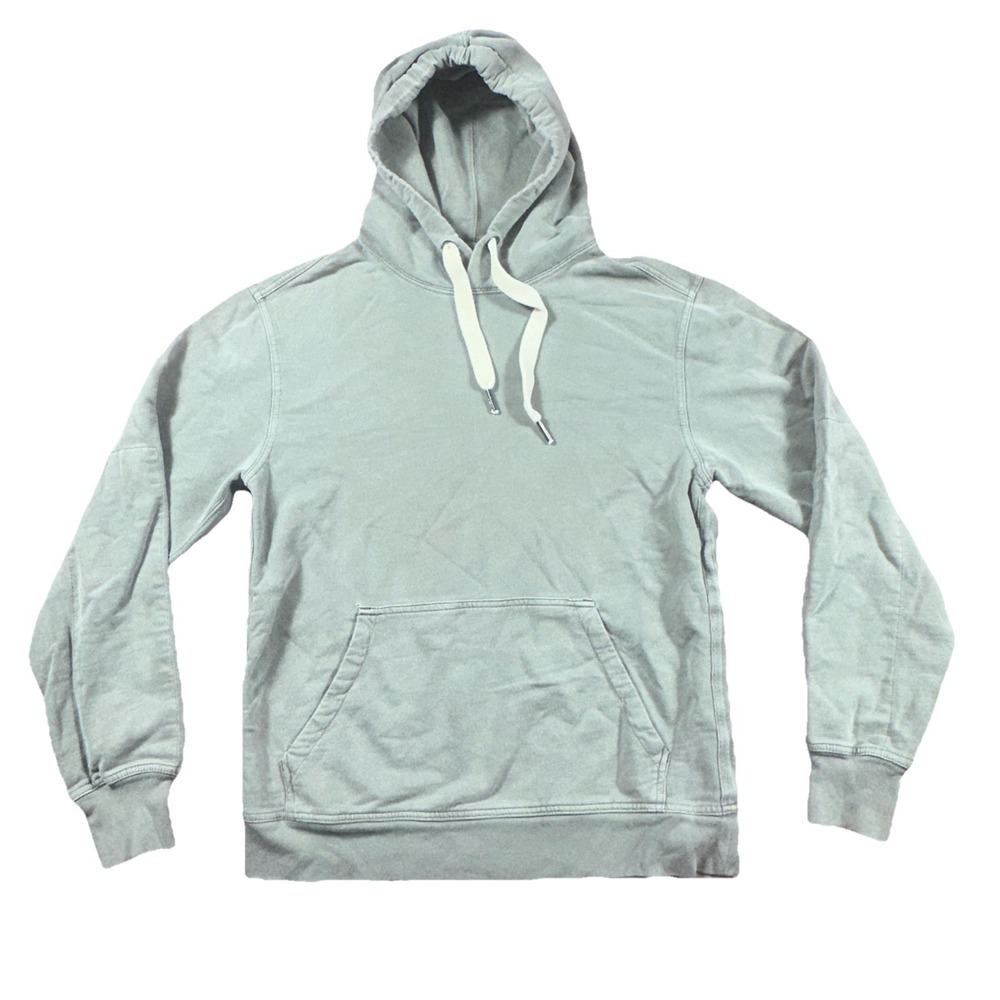 Buck Mason Brushed Loopback Hoodie Small Faded Green Hooded Pullover